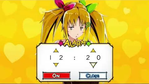 アラームアプリの一場面。